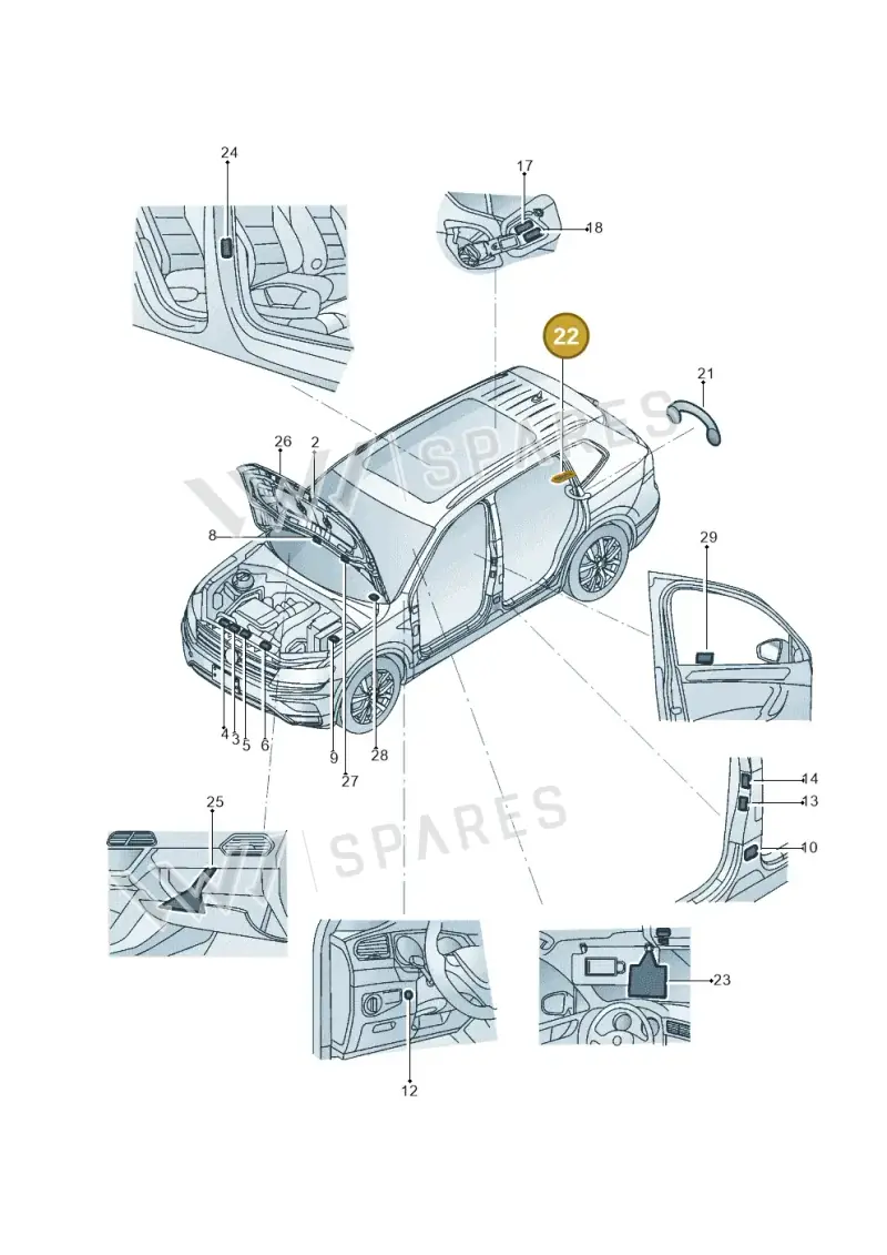 7P0010006 — Volkswagen Tiguan 2.0 4Motion (2017-2024) diagram 833010000, position 22