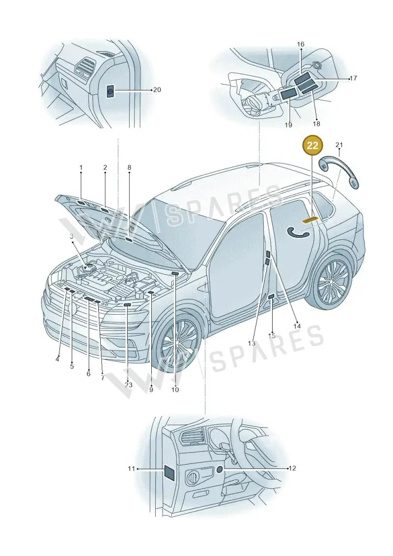 7P0010006 — Volkswagen Tiguan 2.0 4Motion (2016-2024) diagram 884010000, position 22