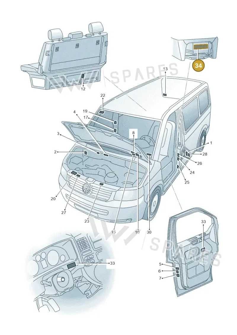7P0010006 — Volkswagen Transport. multivan (2019-2024) diagram 861010000, position 34