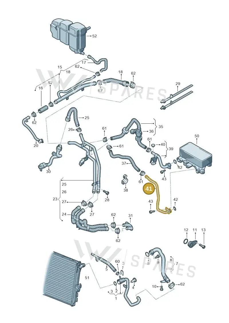 7P0121065AC — Volkswagen Touareg BlueMotion (2014-2018) diagram 693121500, position 41
