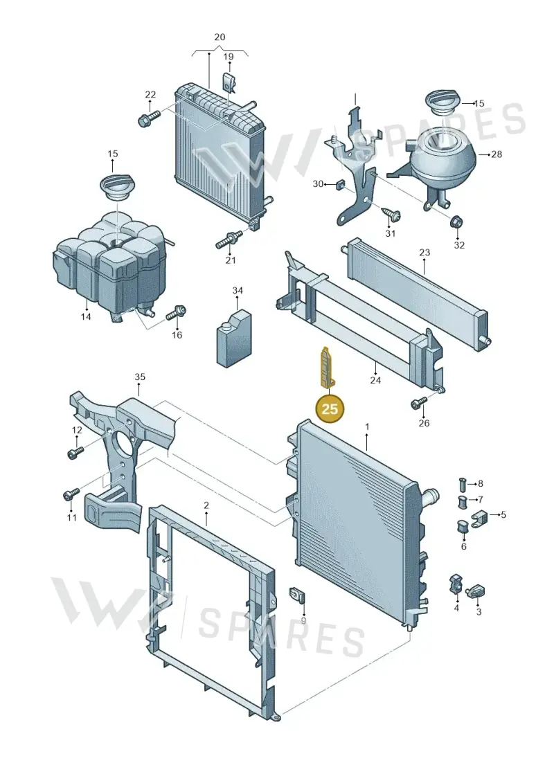 7P0121077 — Volkswagen Touareg BlueMotion (2014-2018) diagram 693121800, position 25