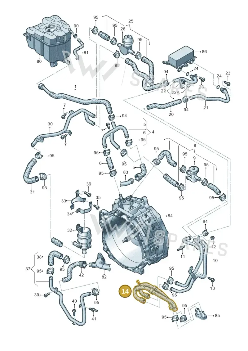 7P0122073A — Volkswagen Touareg BlueMotion (2014-2018) diagram 693121320, position 14