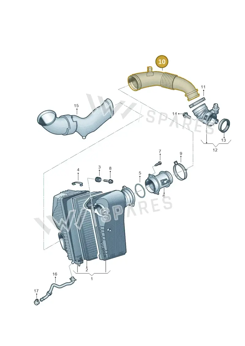 7P0129627E — Volkswagen Touareg BlueMotion (2014-2018) diagram 693129000, position 10