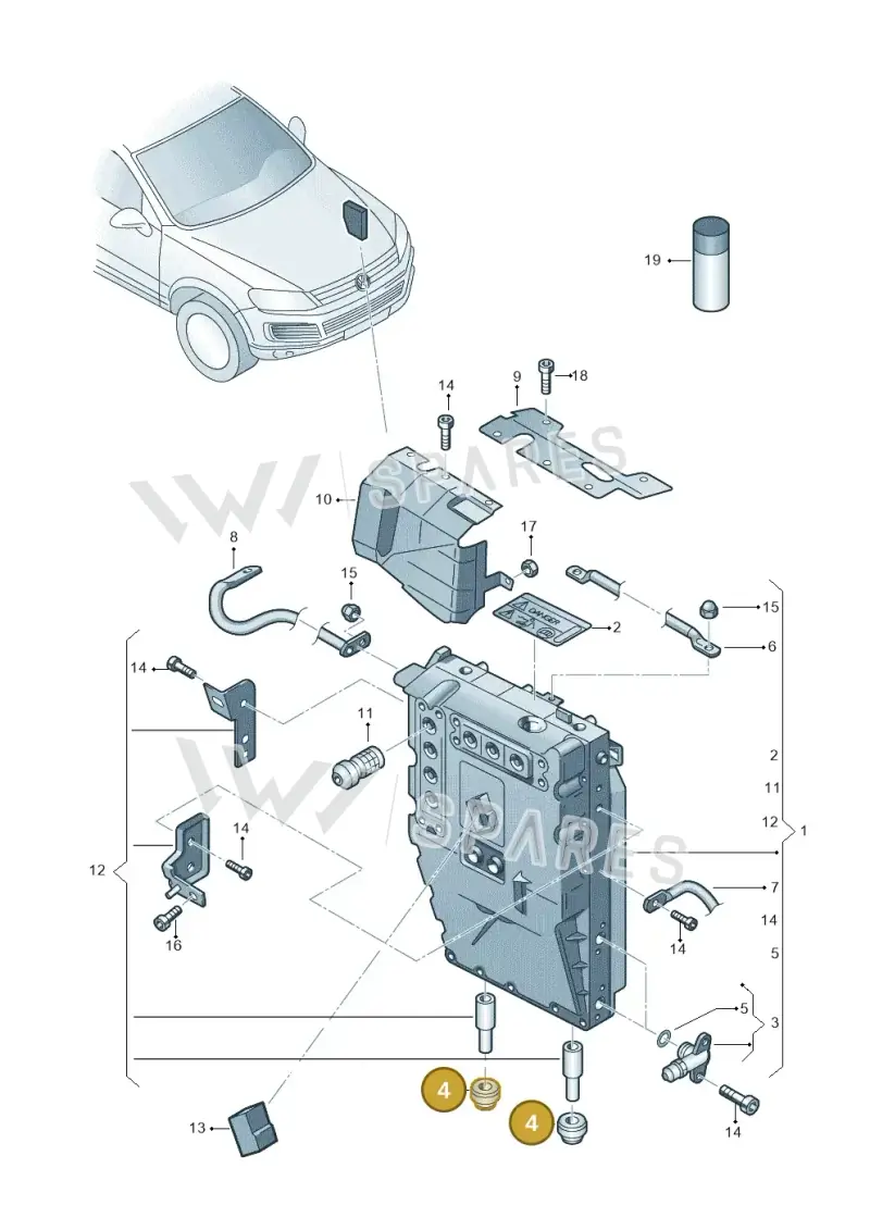 7P0129669 — Volkswagen Touareg (2012-2014) diagram 693901250, position 4