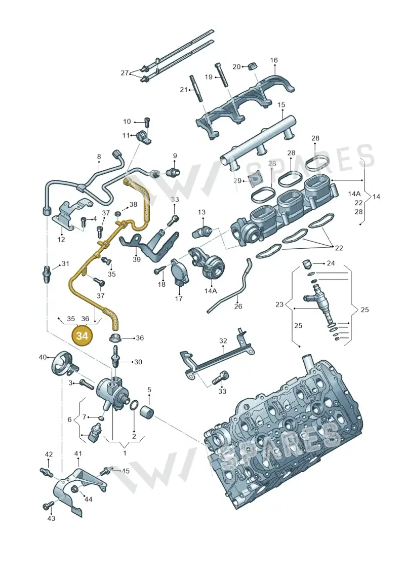 7P0130295K — Volkswagen Touareg BlueMotion (2014-2018) diagram 693133500, position 34