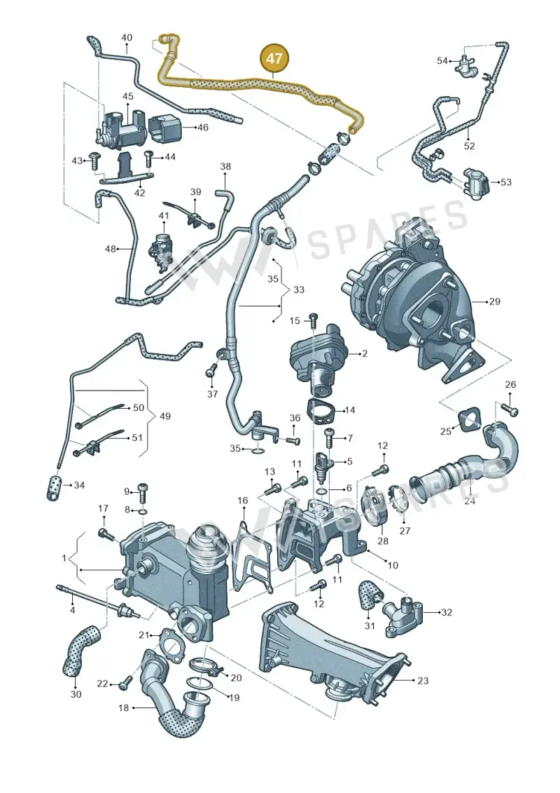 7P0131055 — Volkswagen Touareg BlueMotion (2014-2018) diagram 693131700, position 47