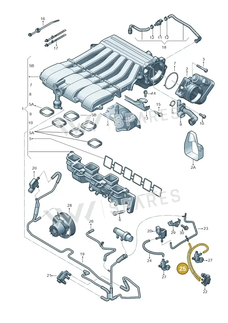 7P0133778 — Volkswagen Touareg (2012-2014) diagram 693133750, position 25