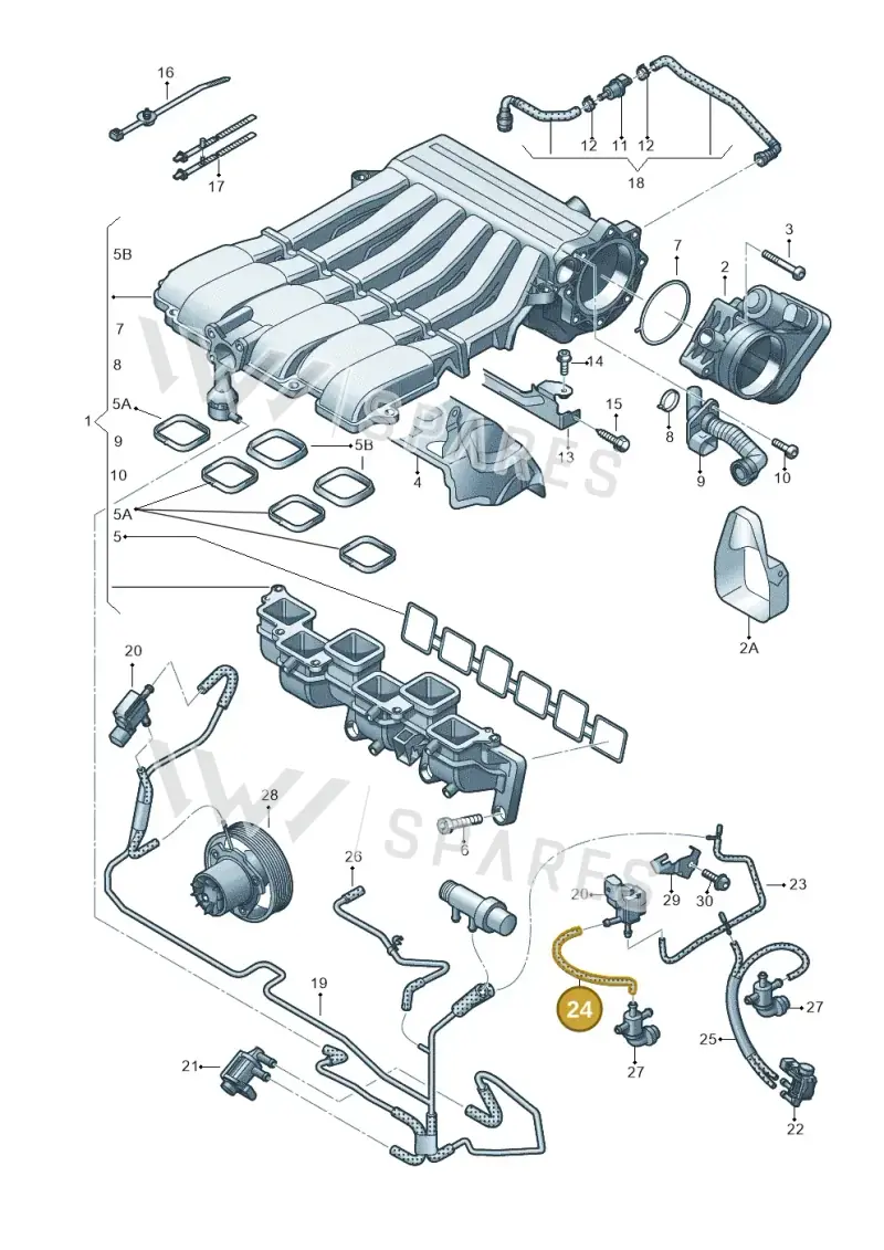 7P0133778A — Volkswagen Touareg (2012-2014) diagram 693133750, position 24