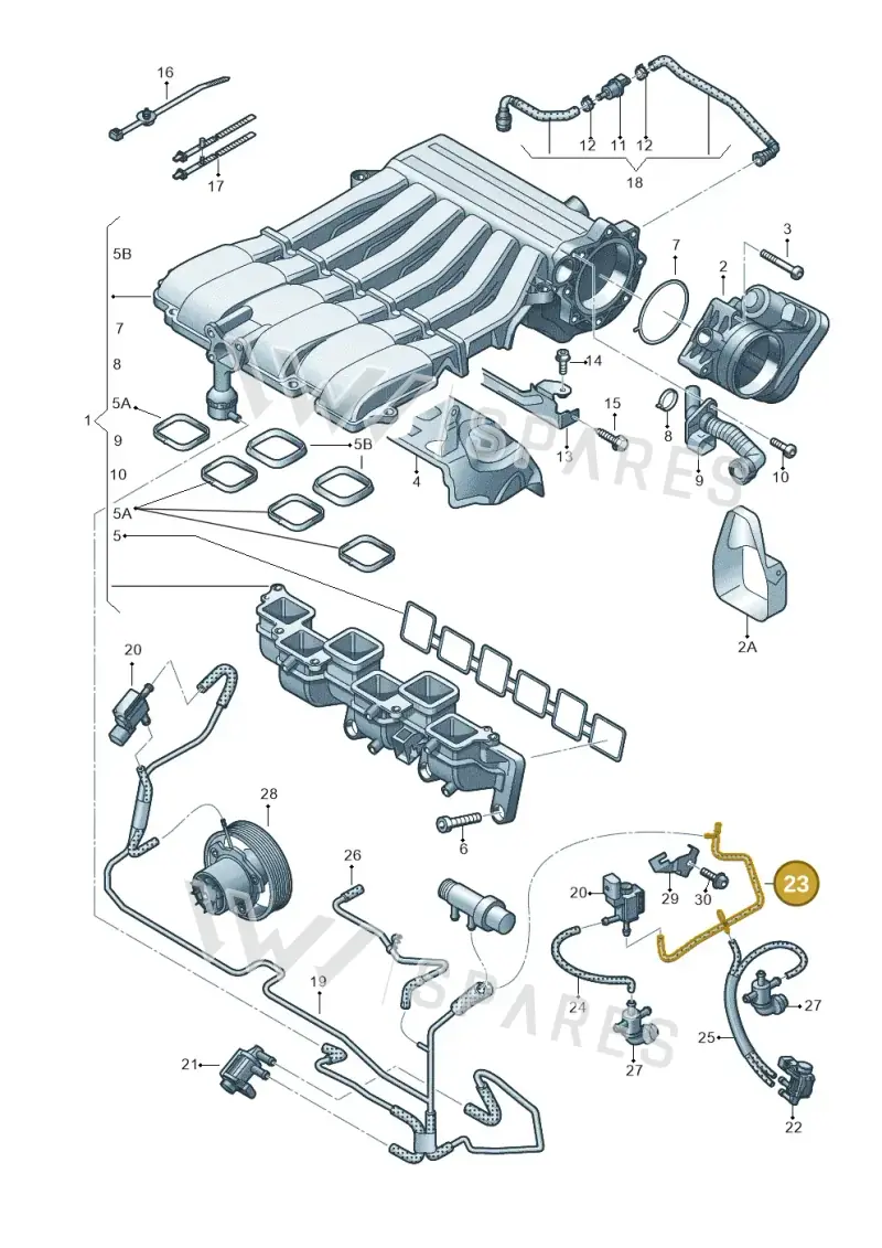 7P0133782 — Volkswagen Touareg (2012-2014) diagram 693133750, position 23