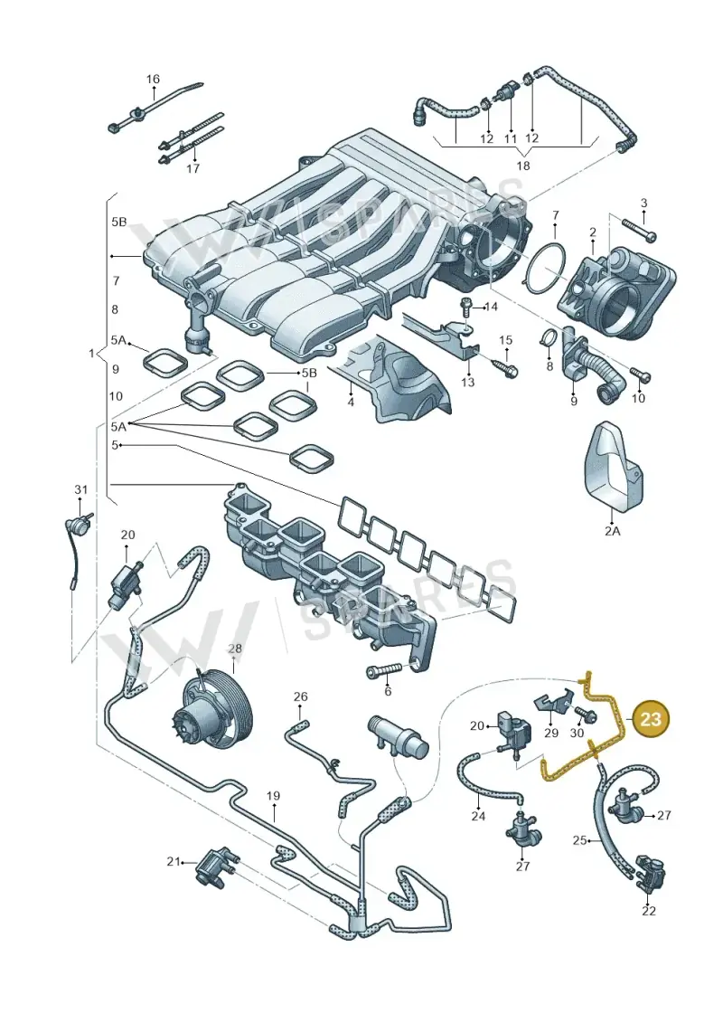 7P0133782 — Volkswagen Touareg BlueMotion (2014-2018) diagram 787133750, position 23