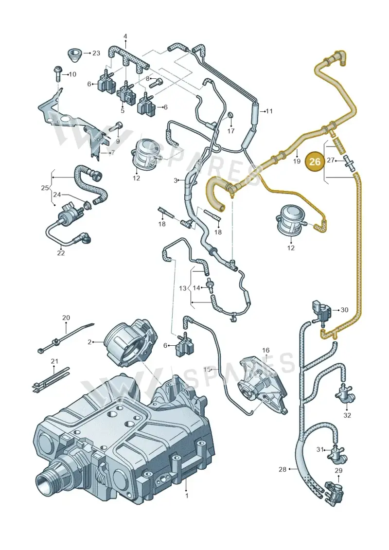 7P0133798E — Volkswagen Touareg BlueMotion (2014-2018) diagram 693133400, position 26
