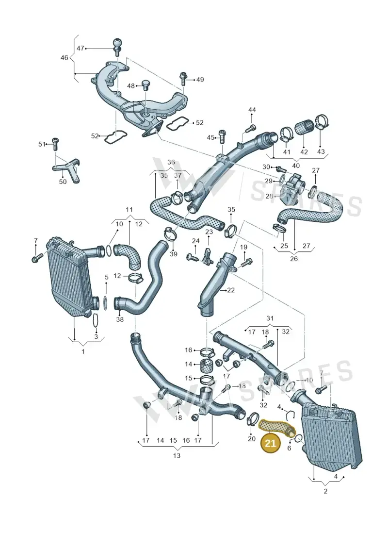 7P0145943 — Volkswagen Touareg (2010-2012) diagram 693145850, position 21