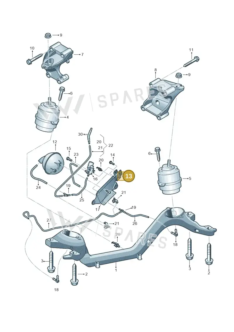 7P0199253 — Volkswagen Touareg BlueMotion (2014-2018) diagram 693199600, position 13