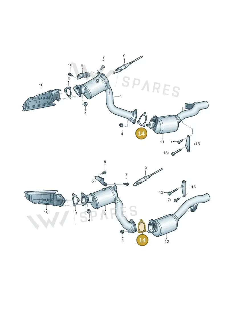 7P0253115 — Volkswagen Touareg BlueMotion (2014-2018) diagram 693253530, position 14