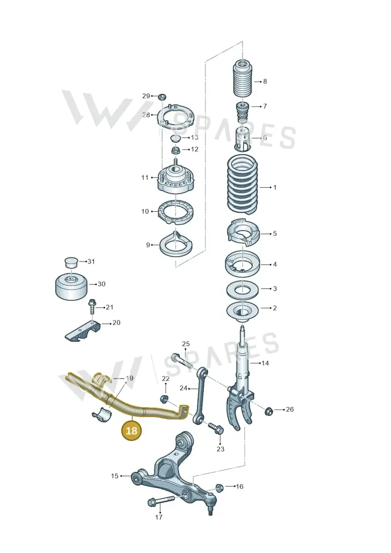 7P0411025F — Volkswagen Touareg BlueMotion (2014-2018) diagram 693411000, position 18