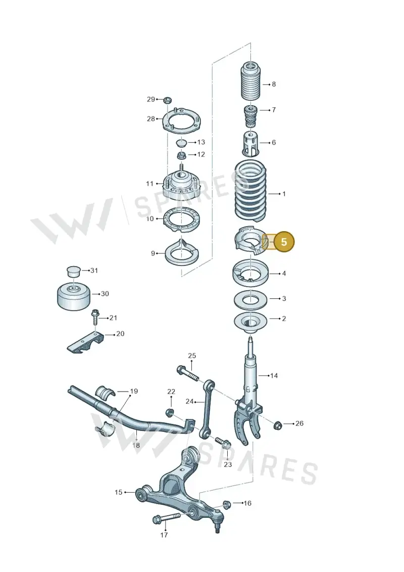 7P0411189A — Volkswagen Touareg BlueMotion (2014-2018) diagram 693411000, position 5