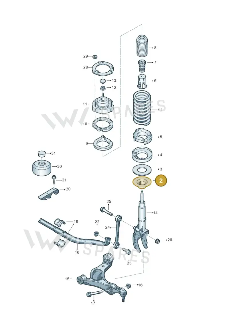 7P0412103 — Volkswagen Touareg BlueMotion (2014-2018) diagram 693411000, position 2
