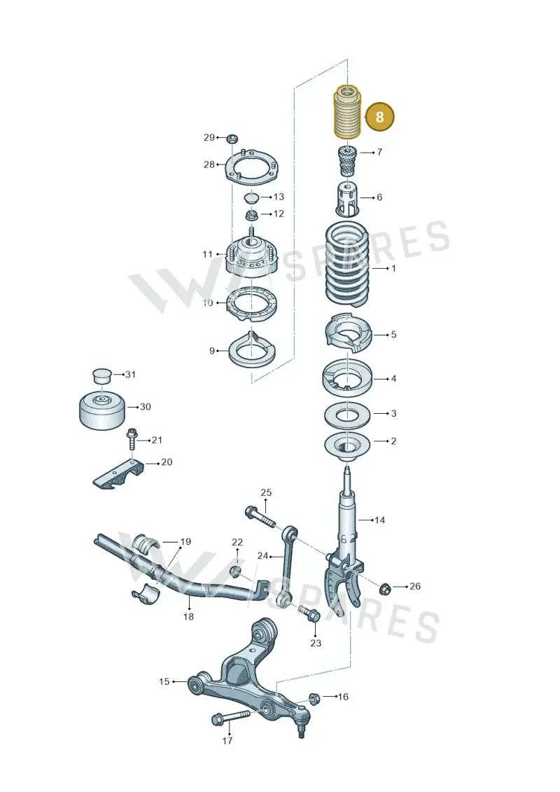 7P0412137 — Volkswagen Touareg BlueMotion (2014-2018) diagram 693411000, position 8