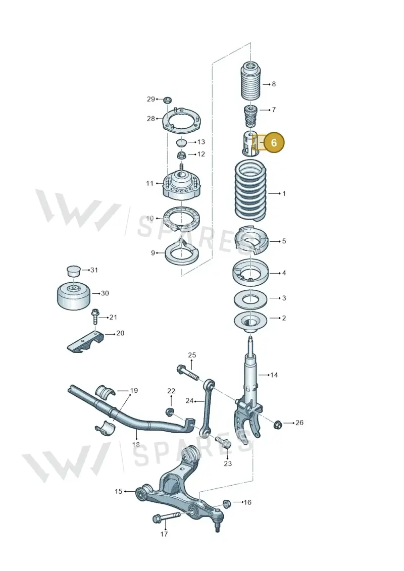 7P0412375B — Volkswagen Touareg BlueMotion (2014-2018) diagram 693411000, position 6