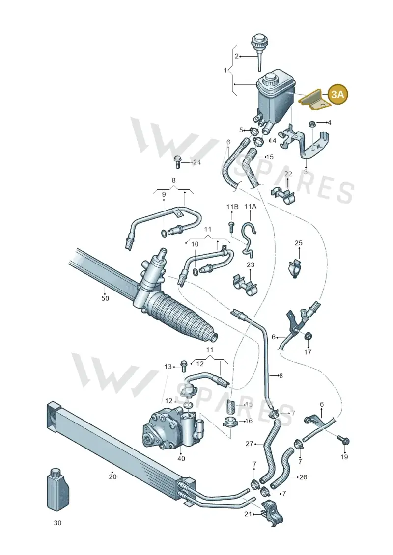 7P0422493 — Volkswagen Touareg BlueMotion (2014-2018) diagram 693422520, position 3A
