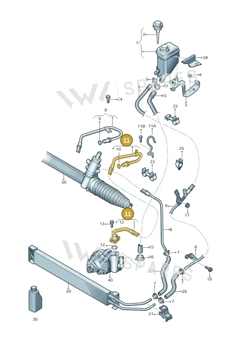7P0422893AA — Volkswagen Touareg BlueMotion (2014-2018) diagram 693422520, position 11