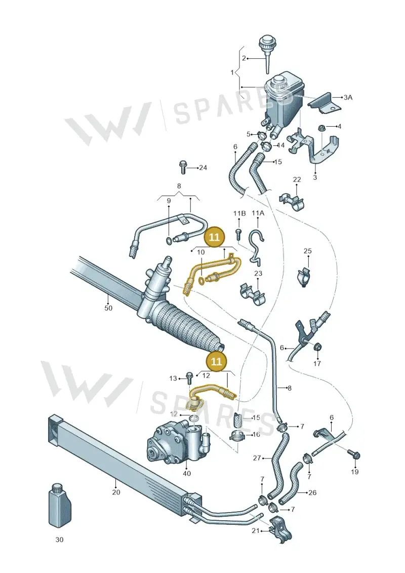 7P0422893AC — Volkswagen Touareg BlueMotion (2014-2018) diagram 693422520, position 11