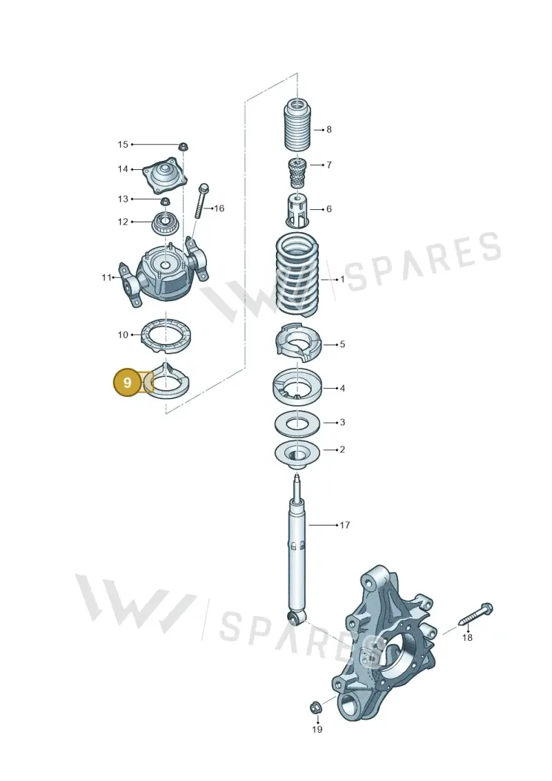 7P0511149 — Volkswagen Touareg BlueMotion (2014-2018) diagram 693511000, position 9