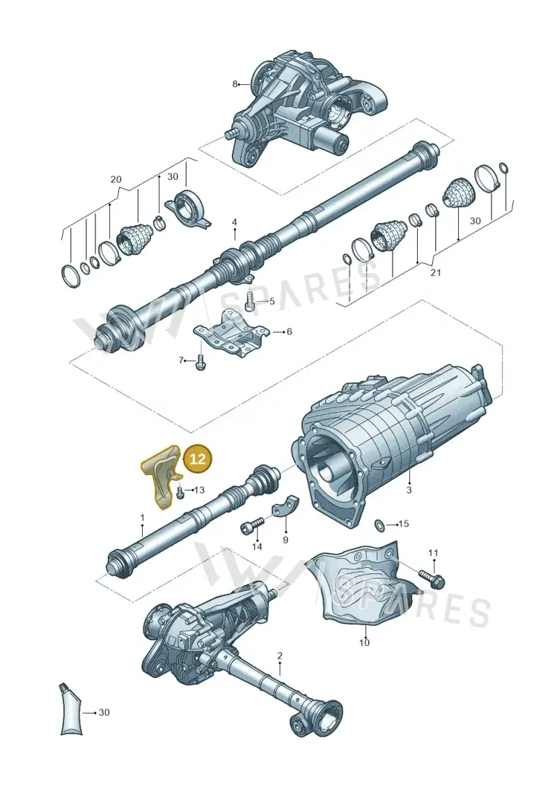 7P0521433A — Volkswagen Touareg BlueMotion (2014-2018) diagram 787521100, position 12