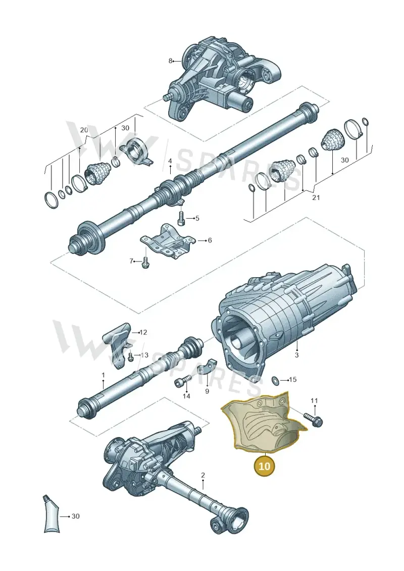 7P0521443C — Volkswagen Touareg BlueMotion (2014-2018) diagram 787521100, position 10