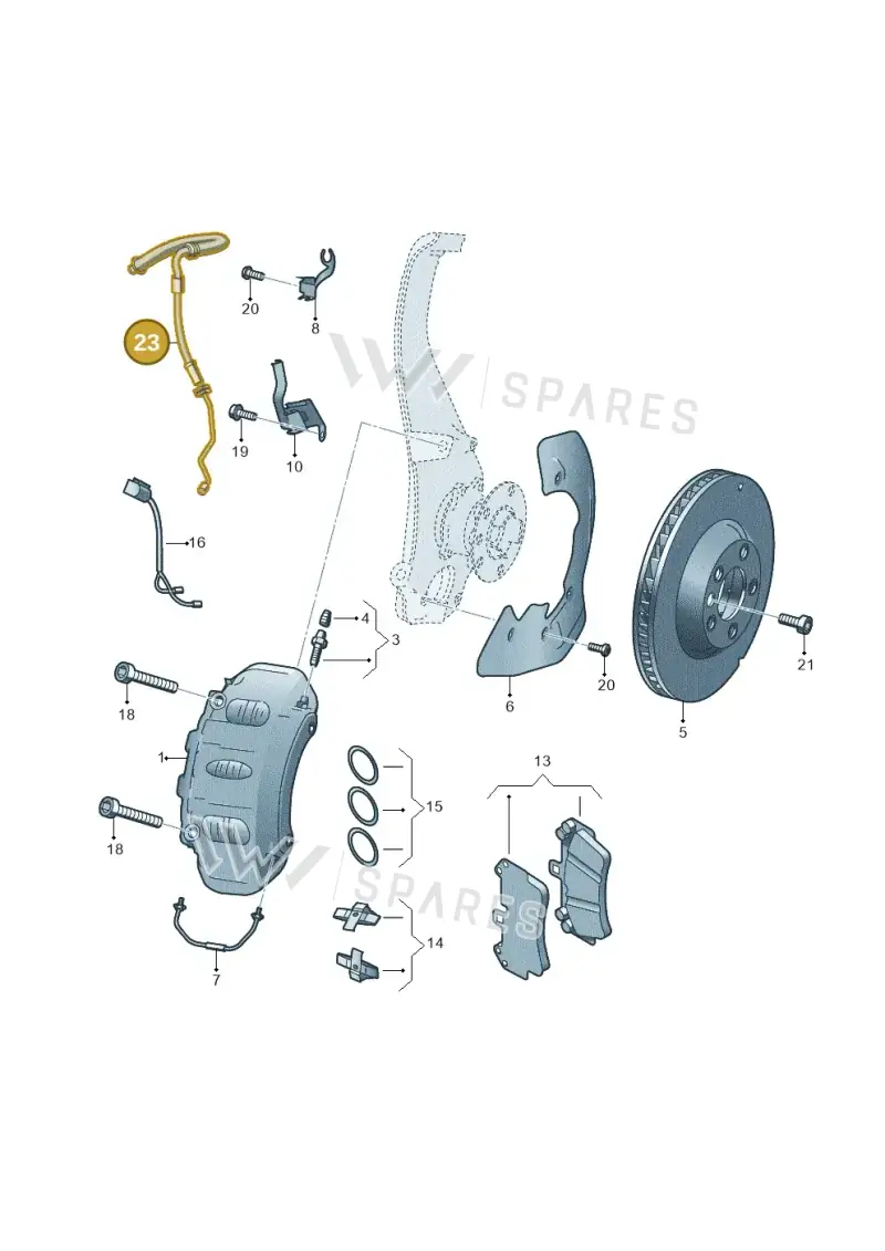 7P0611701B — Volkswagen Touareg BlueMotion (2014-2018) diagram 693615450, position 23