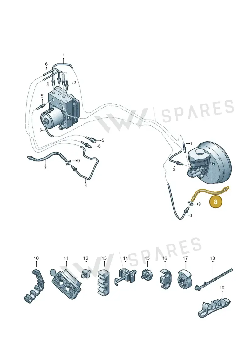 7P0611701B — Volkswagen Touareg BlueMotion (2014-2018) diagram 693611200, position 8