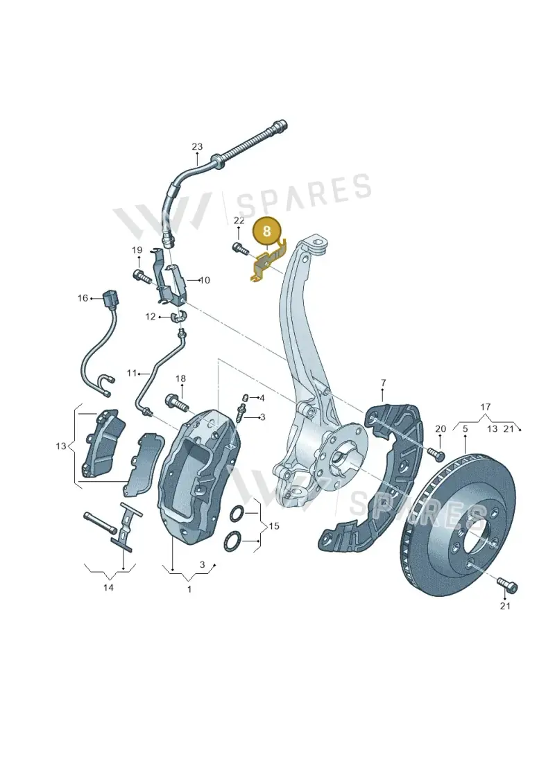 7P0614513B — Volkswagen Touareg BlueMotion (2014-2018) diagram 693615400, position 8