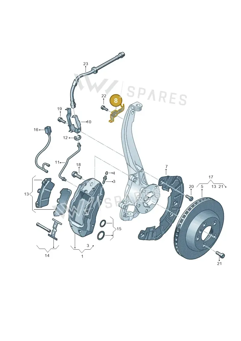 7P0614514B — Volkswagen Touareg BlueMotion (2014-2018) diagram 693615400, position 8