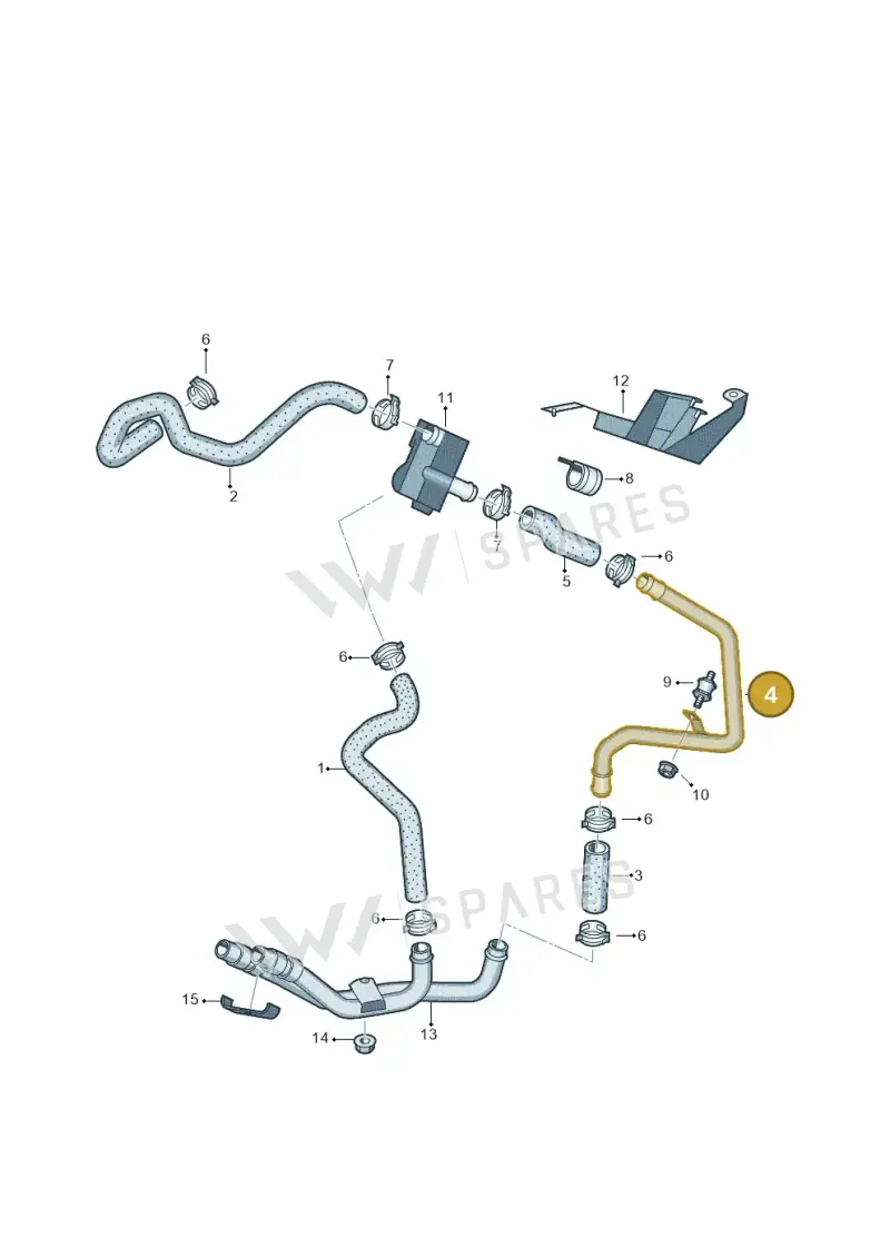 7P0815249 — Volkswagen Touareg BlueMotion (2014-2018) diagram 693819200, position 4