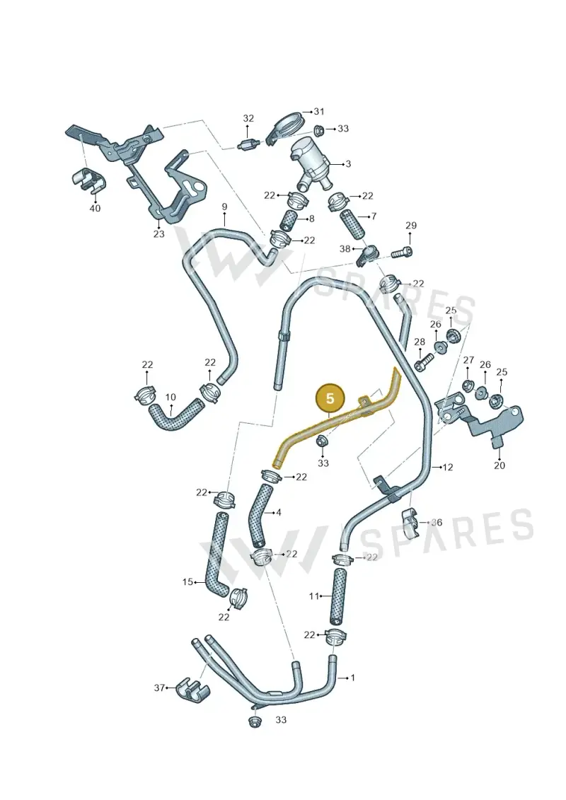 7P0815857A — Volkswagen Touareg BlueMotion (2014-2018) diagram 787819150, position 5
