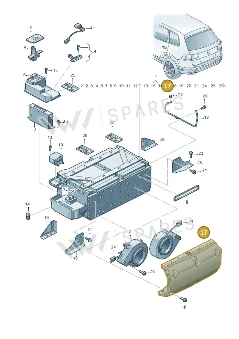 7P0819024 — Volkswagen Touareg BlueMotion (2014-2018) diagram 787901500, position 17