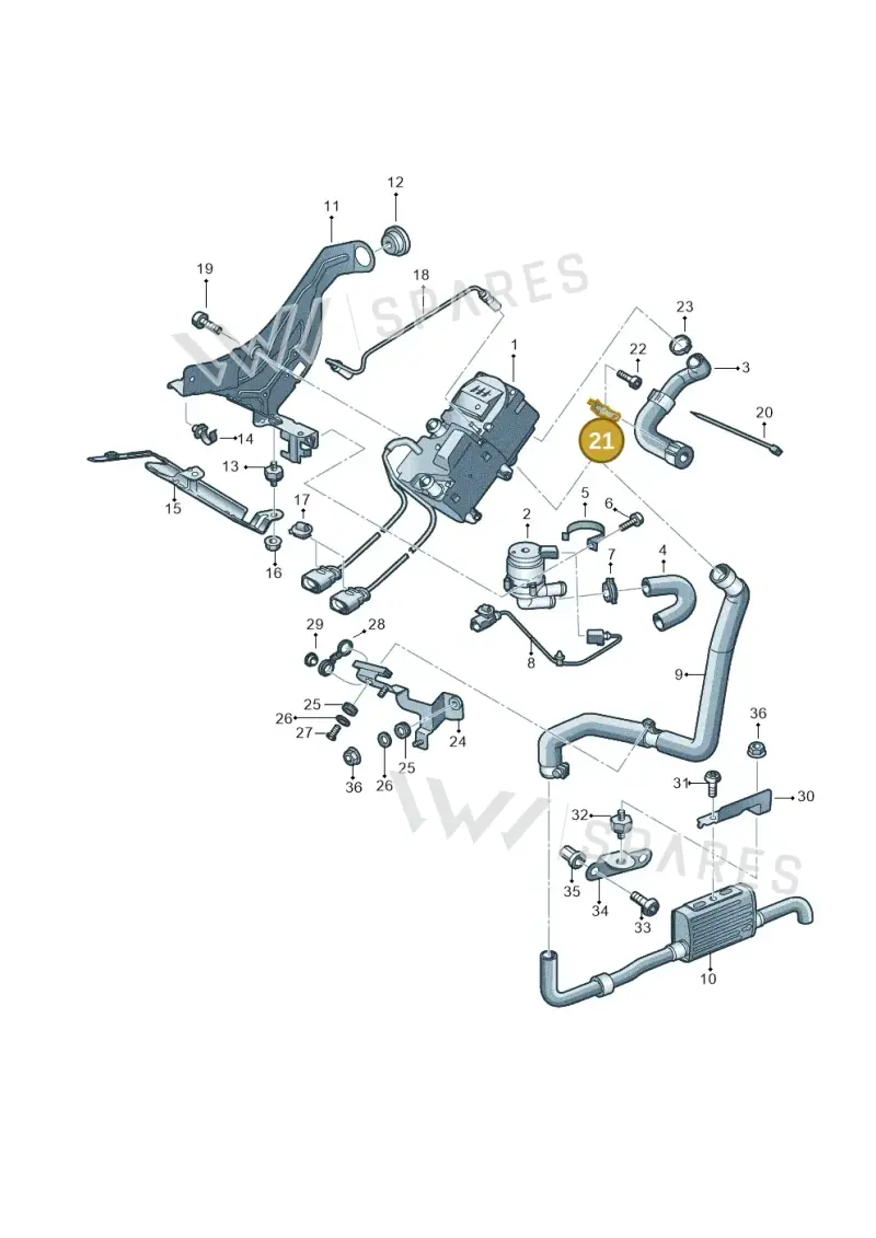 7P0819147 — Volkswagen Touareg BlueMotion (2014-2018) diagram 693819700, position 21