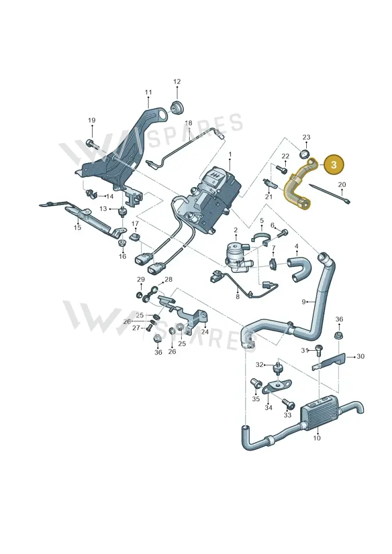 7P0819194 — Volkswagen Touareg BlueMotion (2014-2018) diagram 693819700, position 3