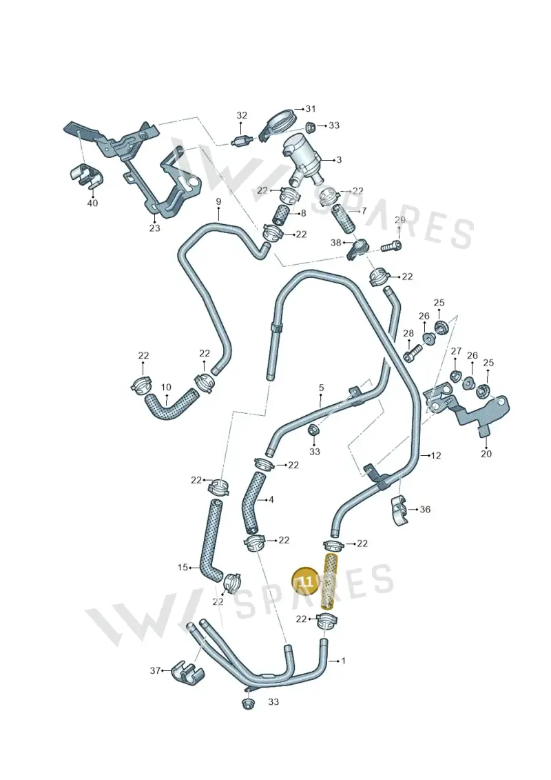 7P0819308 — Volkswagen Touareg BlueMotion (2014-2018) diagram 787819150, position 11