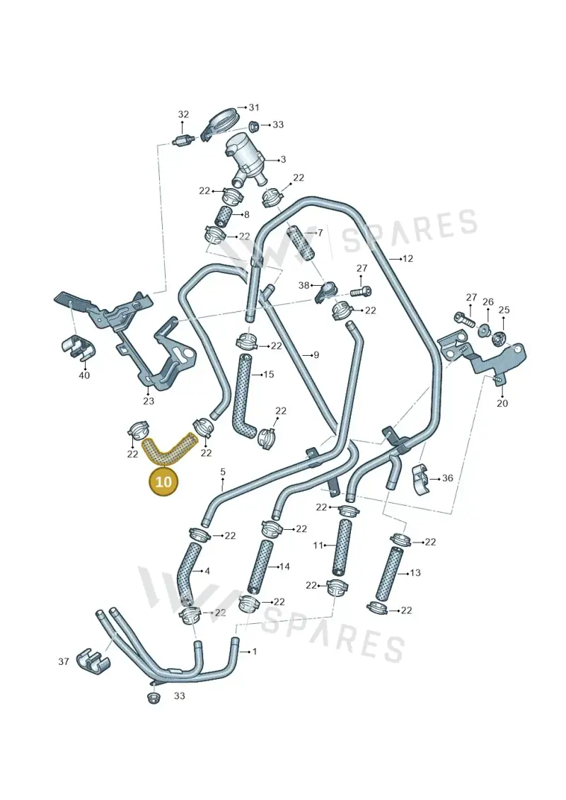 7P0819320B — Volkswagen Touareg (2012-2014) diagram 693819150, position 10