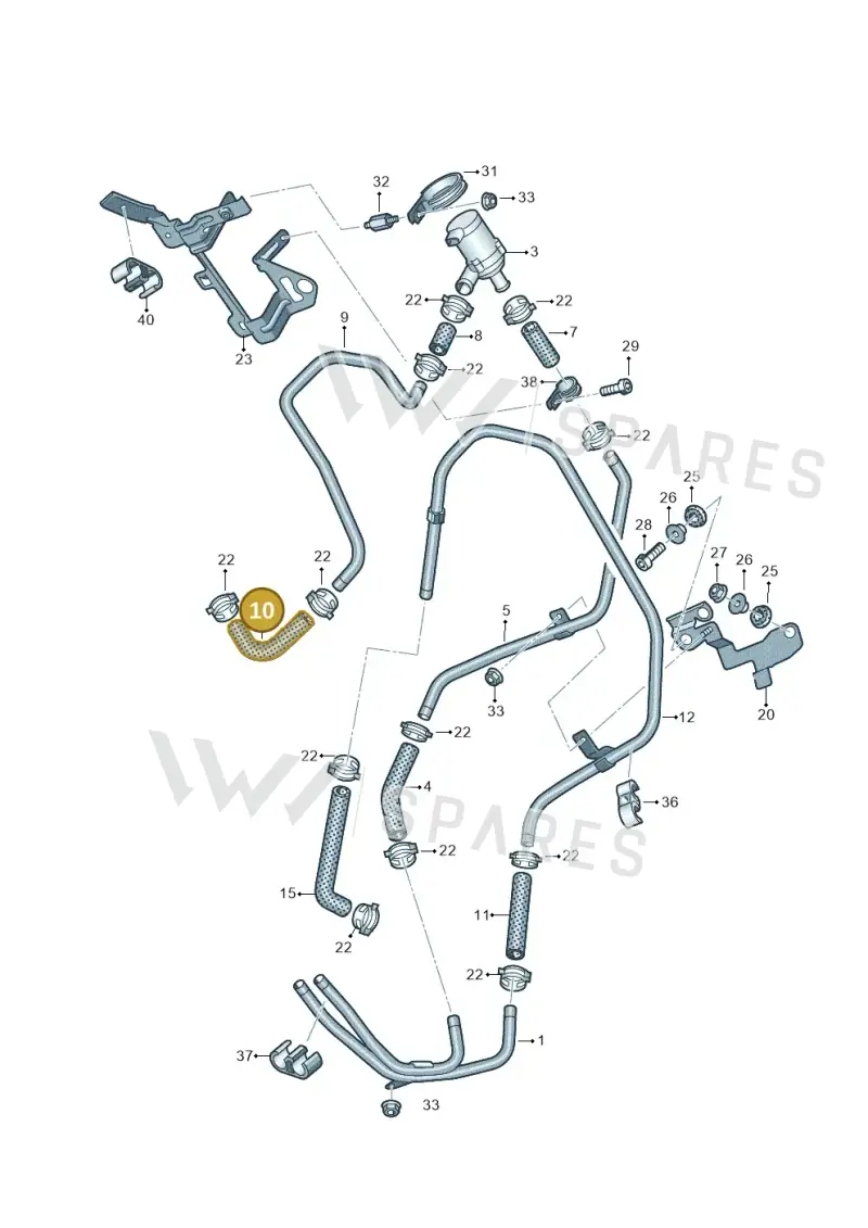 7P0819320B — Volkswagen Touareg BlueMotion (2014-2018) diagram 787819150, position 10