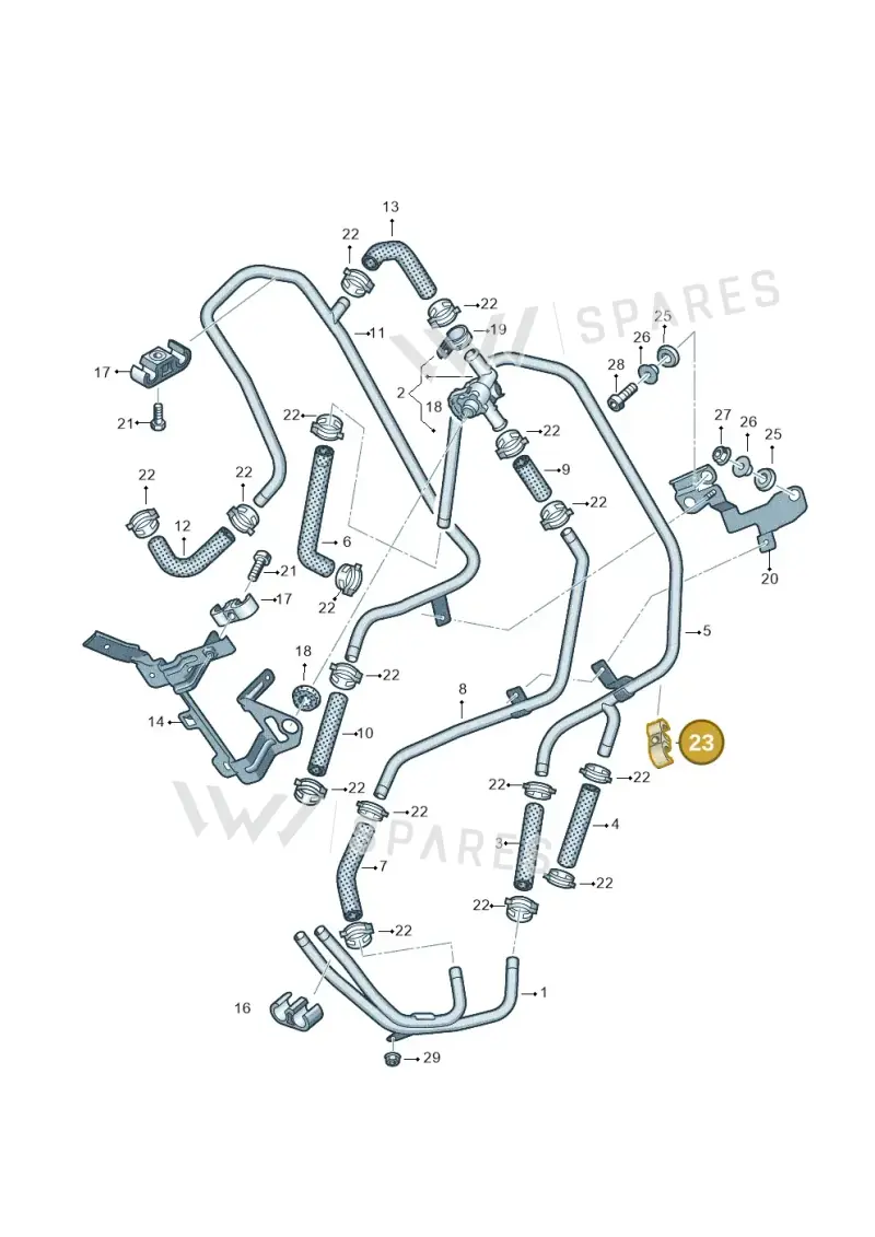 7P0819699 — Volkswagen Touareg BlueMotion (2014-2018) diagram 787819210, position 23