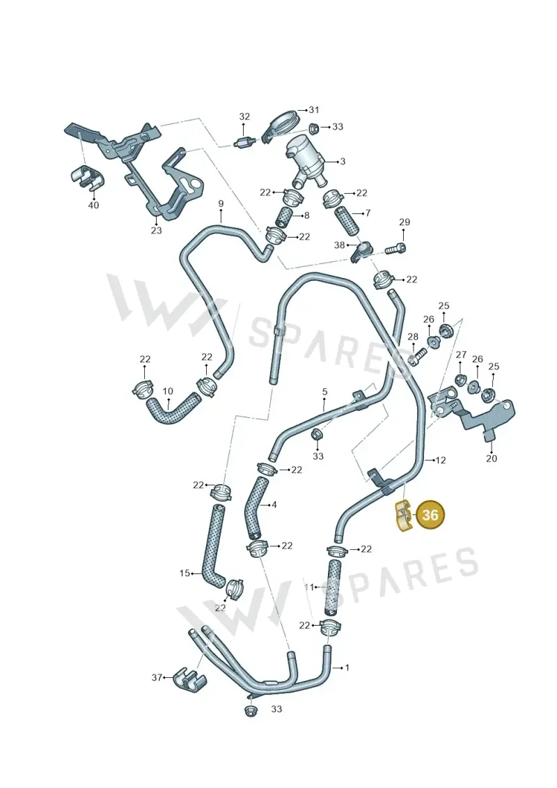 7P0819699 — Volkswagen Touareg BlueMotion (2014-2018) diagram 787819150, position 36