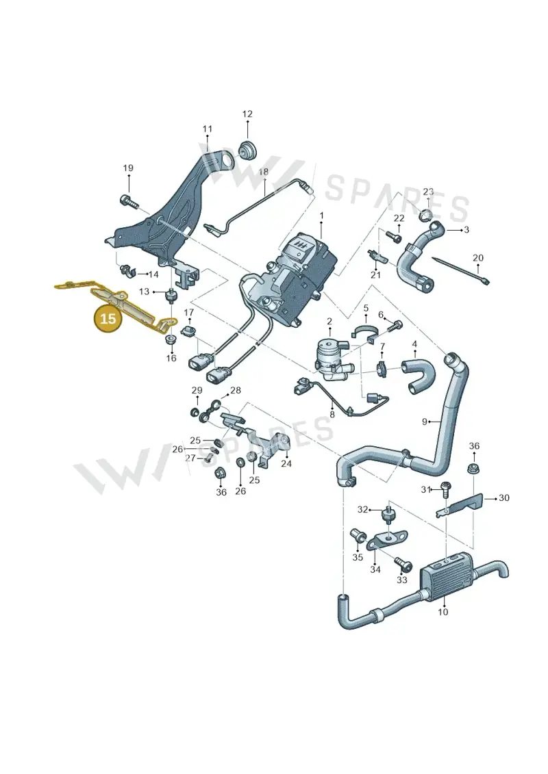 7P0819735A — Volkswagen Touareg BlueMotion (2014-2018) diagram 693819700, position 15