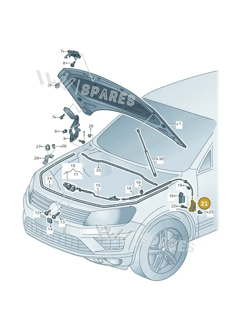7P0823633 — Volkswagen Touareg BlueMotion (2014-2018) diagram 787823000, position 21