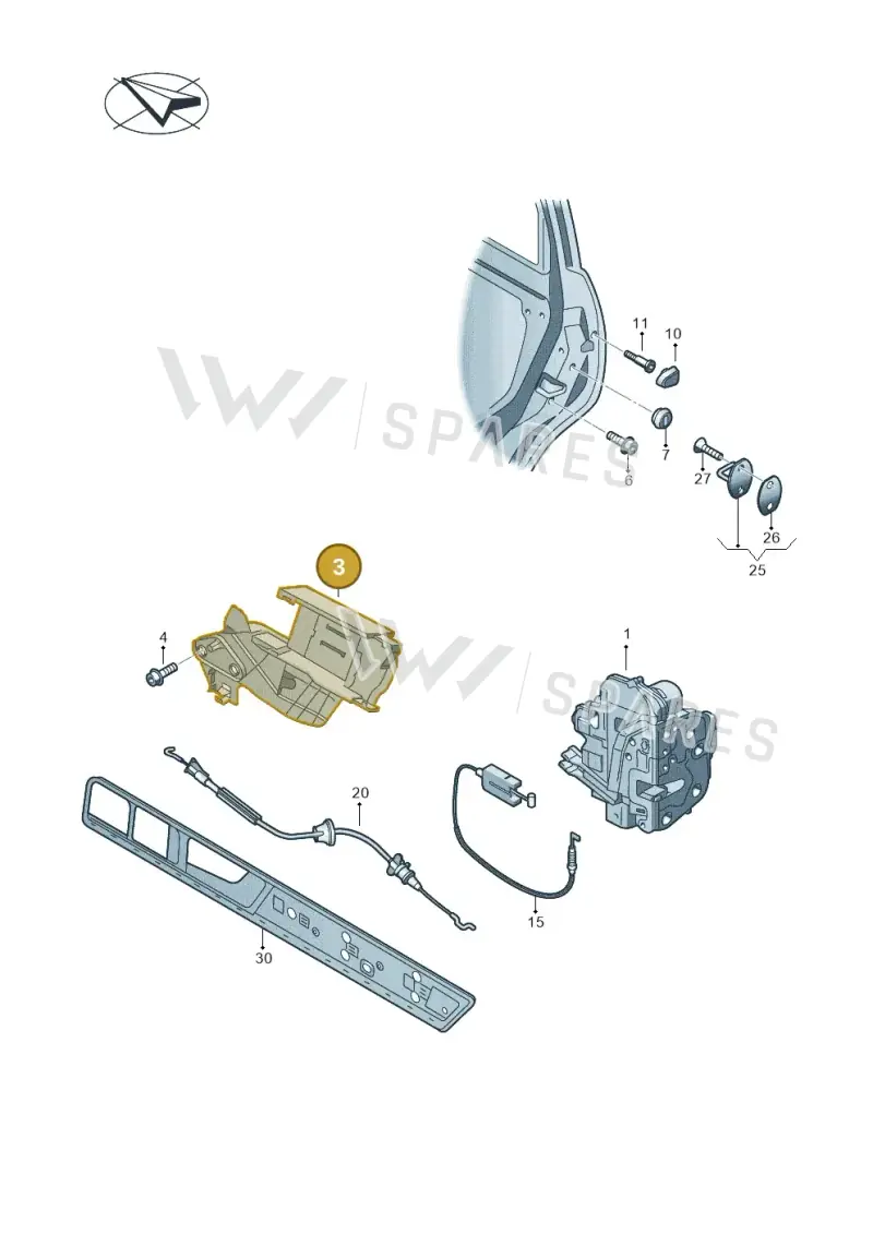 7P0837867A — Volkswagen Touareg BlueMotion (2014-2018) diagram 693837000, position 3