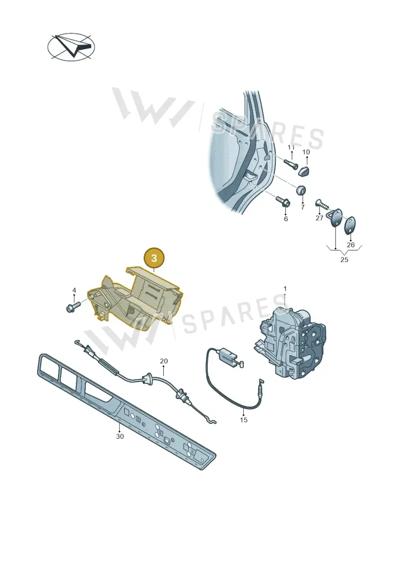7P0837868A — Volkswagen Touareg BlueMotion (2014-2018) diagram 693837000, position 3