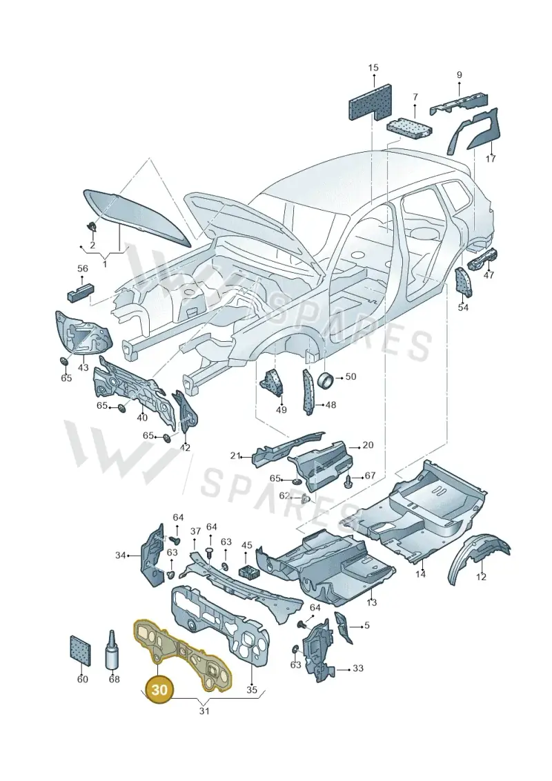 7P0864895B — Volkswagen Touareg BlueMotion (2014-2018) diagram 787863200, position 30