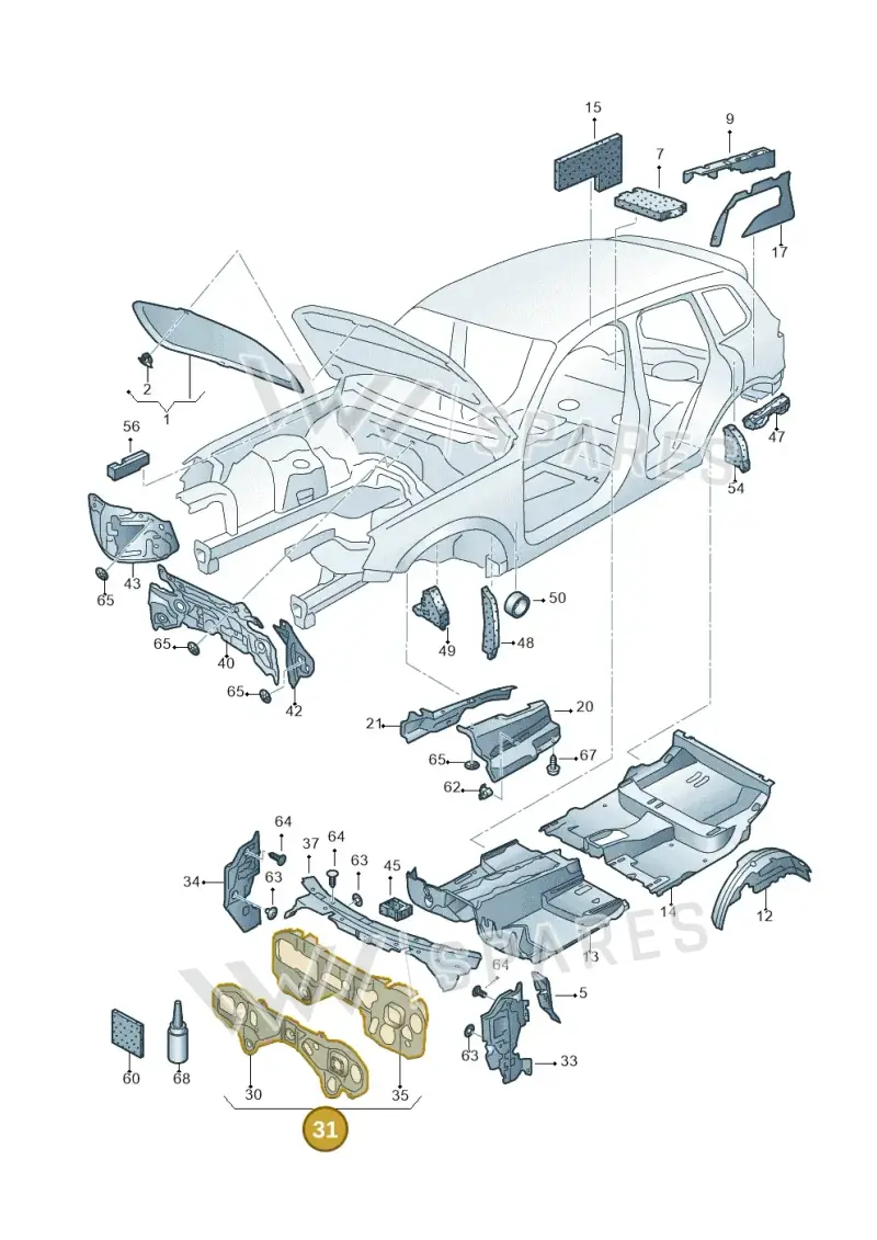 7P0864895C — Volkswagen Touareg BlueMotion (2014-2018) diagram 787863200, position 31