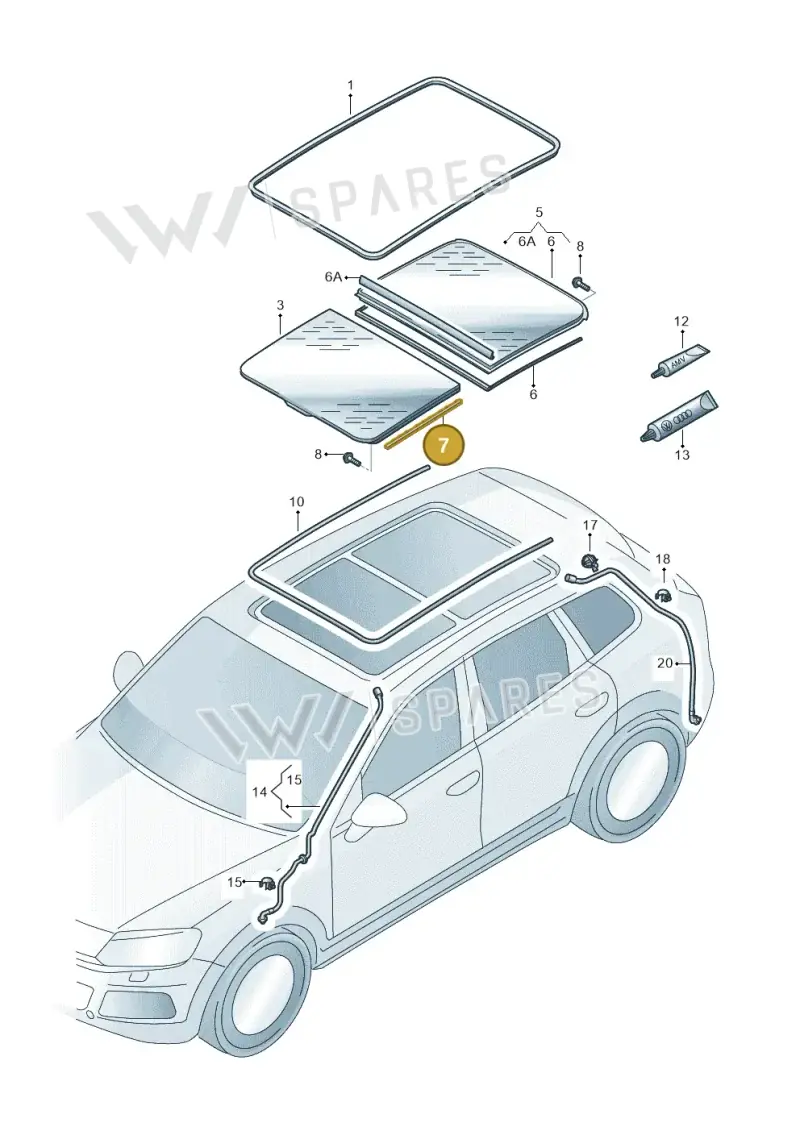 7P08777919B9 — Volkswagen Touareg BlueMotion (2014-2018) diagram 693877000, position 7